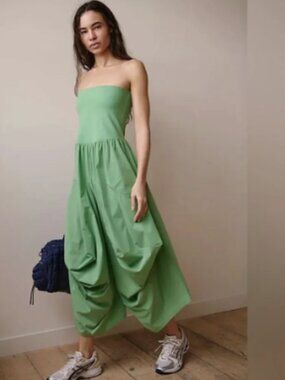 FP Movement Way Back Convertible One Piece Strapless Jumpsuit Pants Green S